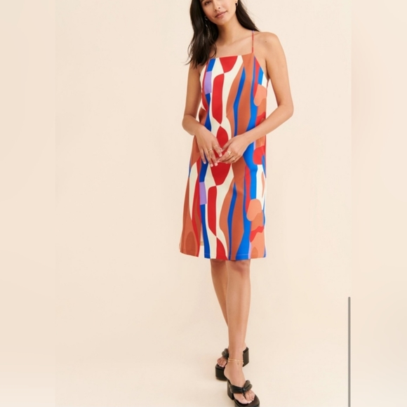 Hosjberg Greta Adele Slip Dress New Anthropologie Retro Mod 70's Pucci S… - Picture 2 of 15